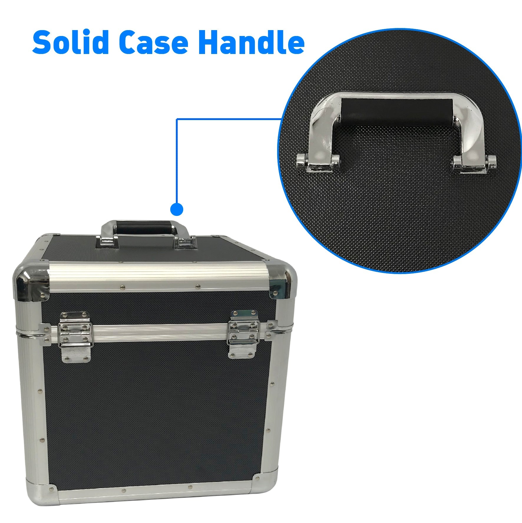 Classic Acts Vinyl Record Album Storage Case – Aluminum Lp Record Player Crates for Records – Holds up to 75 Records