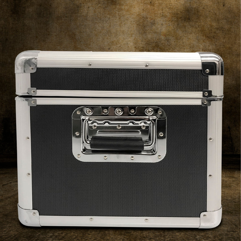 Classic Acts Vinyl Record Album Storage Case – Aluminum Lp Record Player Crates for Records – Holds up to 150 Records