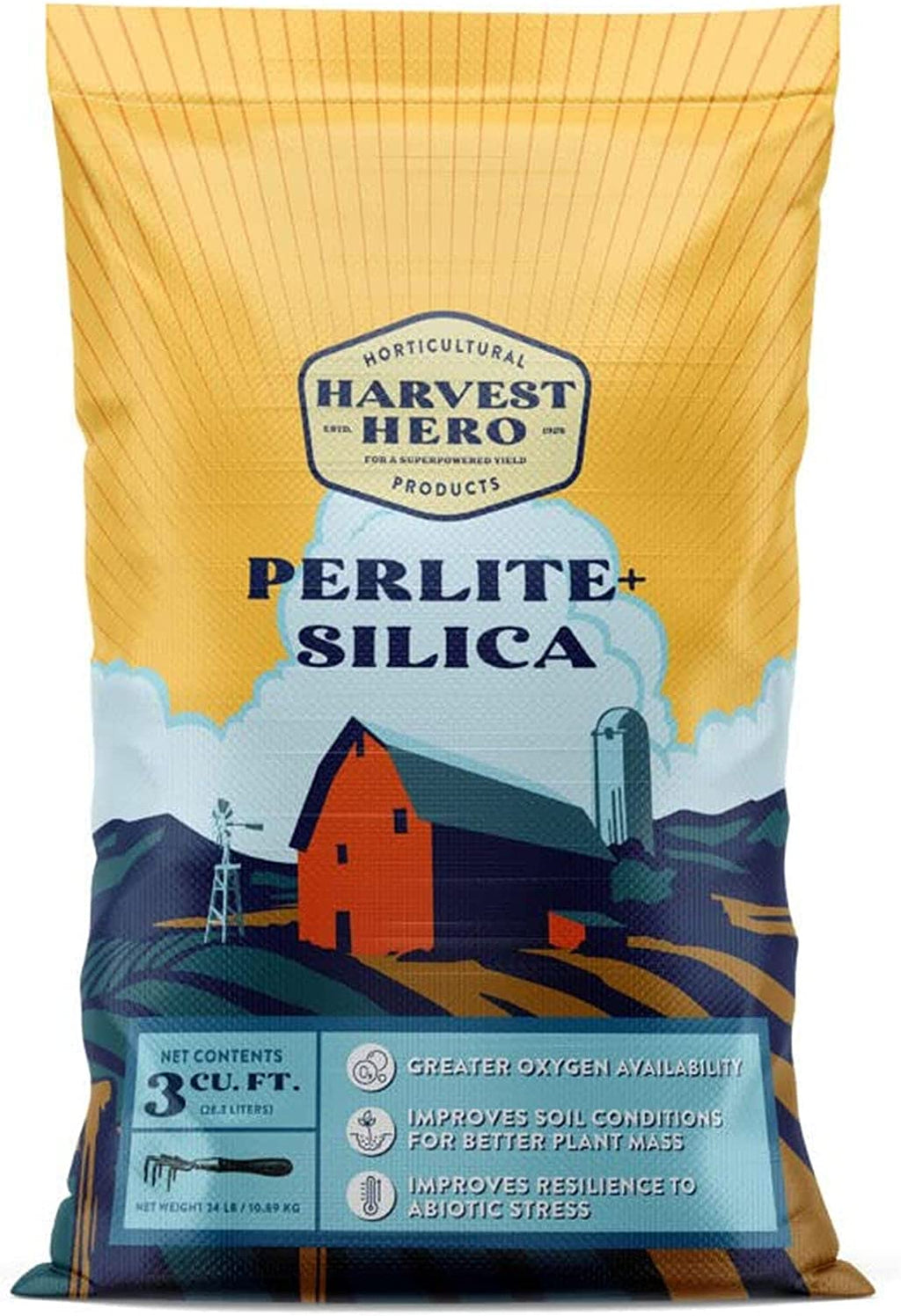 Harvest Hero Perlite w/Silica for Potting Soil Mix, Root Cuttings, Containers and Hydroponic Growing - Medium Grade - 3 Cubic Foot – 20 Pounds