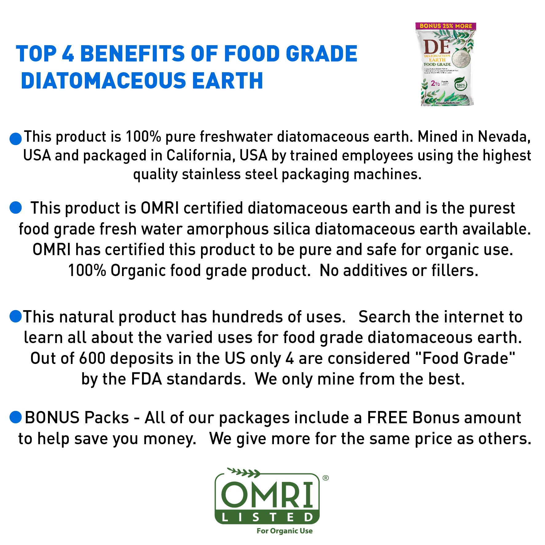 Diatomaceous Earth - DE Fresh Water - 5.5 Pounds