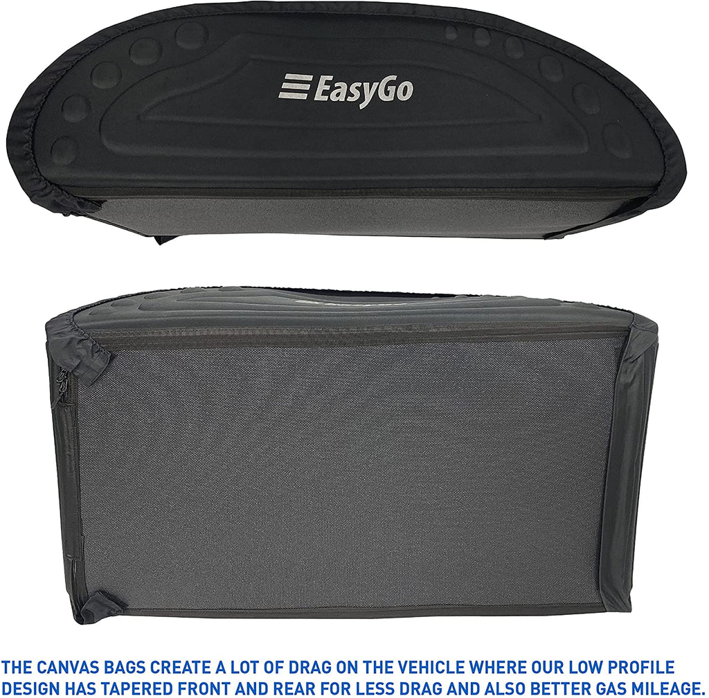 EasyGoProduct Aerodynamic Car Rooftop Cargo Carrier Bag - Soft Roof Top Luggage Bag for All Vehicles SUV with/Without Rack – Hard Sides - 4 Adjustable Straps – 8 Cubic Feet - Fold Flat Storage Bag