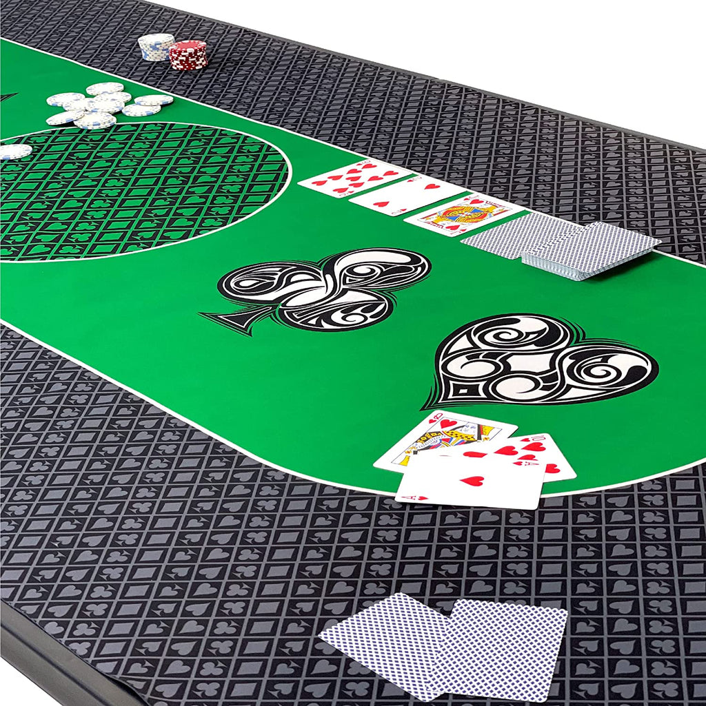 Poker Table Top Pad – for Texas Holdem Casino Style – 78” X 36” Rectangle – Portable Rolling Rubber Folding Mat – Professional 3 Layers-Includes Carry Bag, 72 Green