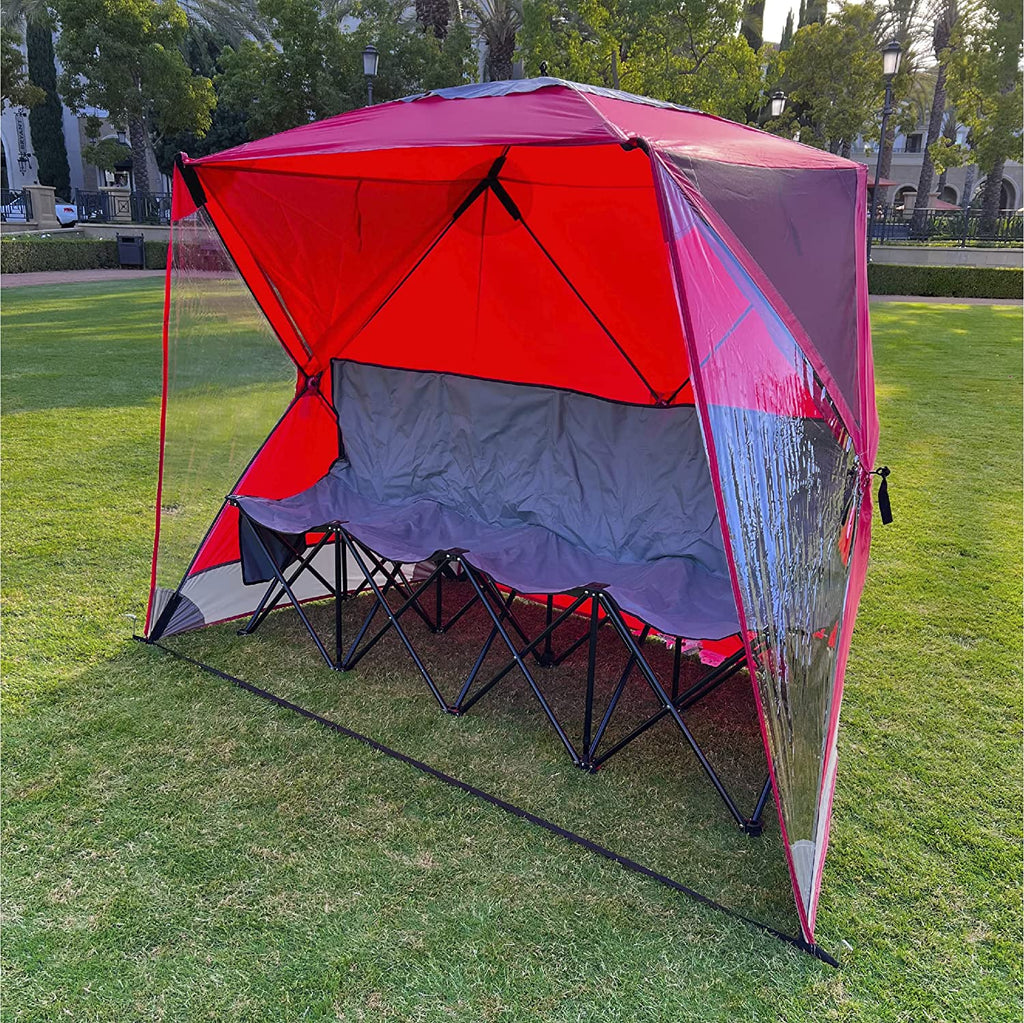 CoverU Sports Tent Pod SUN Protection – Pop Up 2 Person Hot Climate Canopy Shelter – Patent Pending - RED