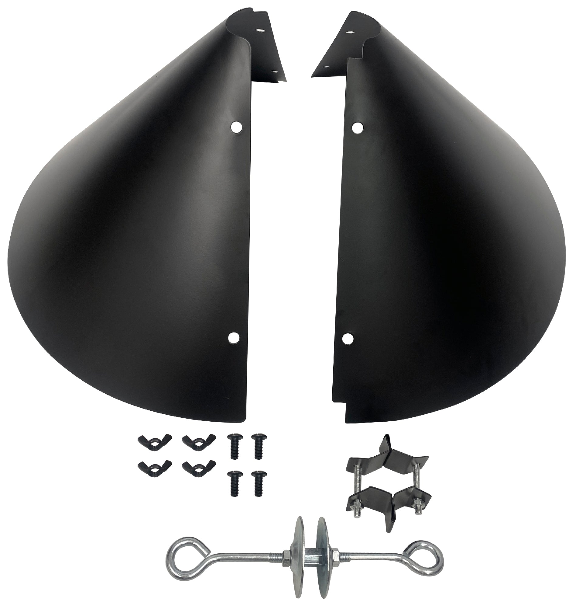 Squirrel Proof Bird Feeder Baffle Guard – Pole Mount and Hanging - Powder Coated Steel – Wrap Around Heavy-Duty Steel Design – Includes All Accessories – Black - 18 Inch Diameter – 1 Pack