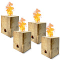 Burning BLOX Campfire Bonfire Firewood – Easy Light – Easy Clean-Up – Great for Camping, Beach and Cooking – Burns from Inside Out – 8” x 8” X 8” – Burns 2 Hours - Bonus 2 Fatwood Starters – Qty 4