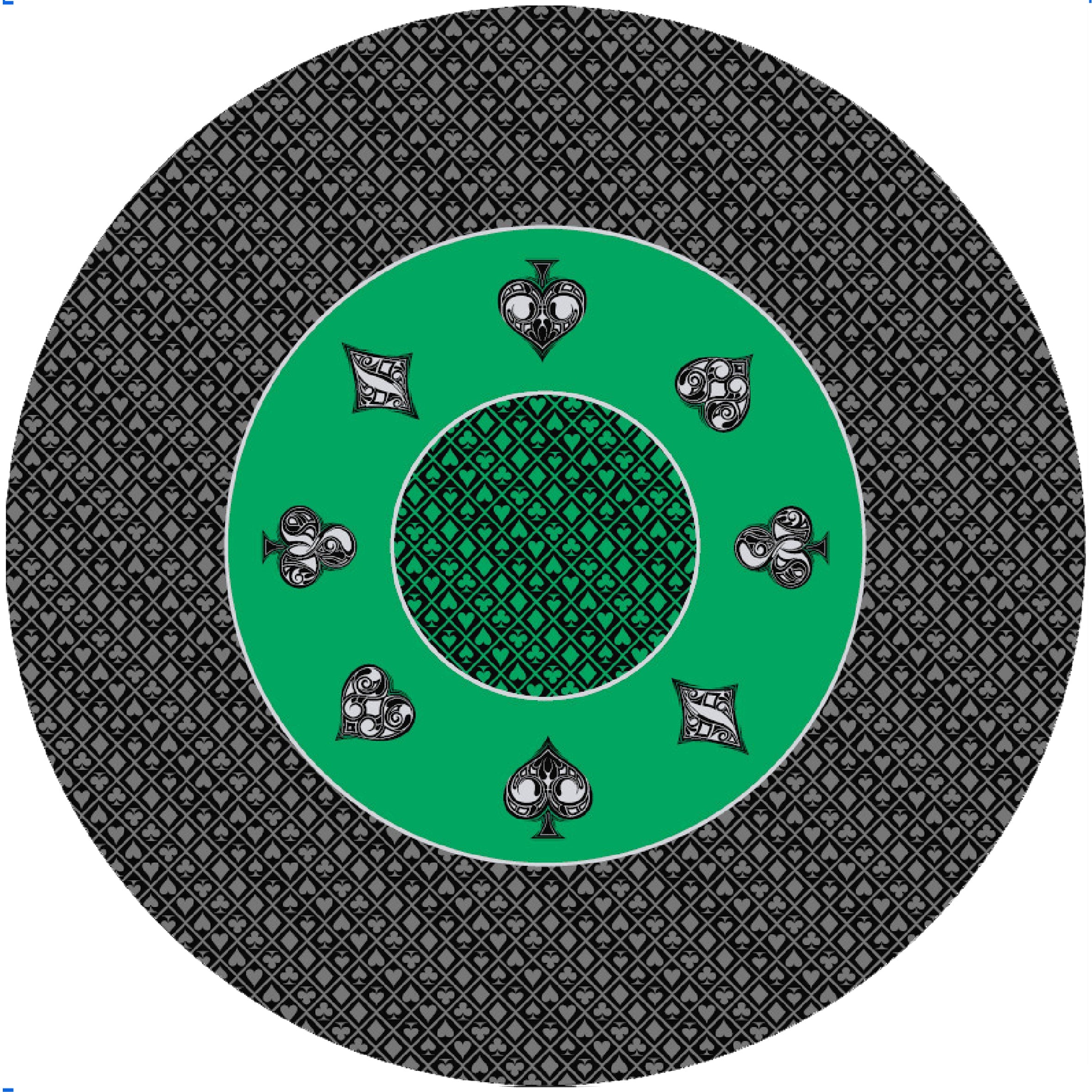Poker Table Top Pad – for Texas Holdem Casino Style – 48” X 48” Round – Portable Rolling Rubber Folding Mat – Professional 3 Layers-Includes Carry Bag, 48 Green