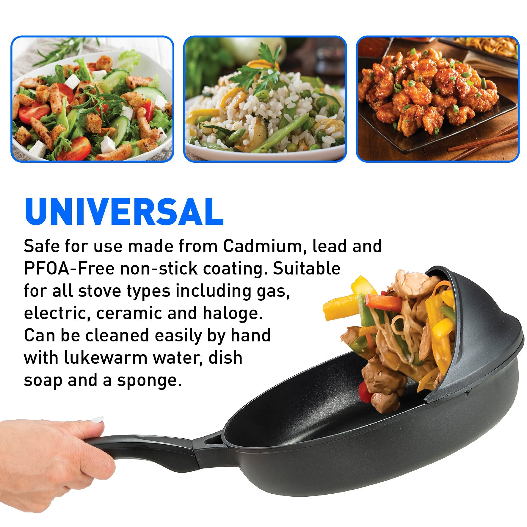 Professional Flip Frying Pan 11” – Fry Pan W/3 Layer Cast Non-Stick Coating – PFOA Free - Black Finish – Patent Pending