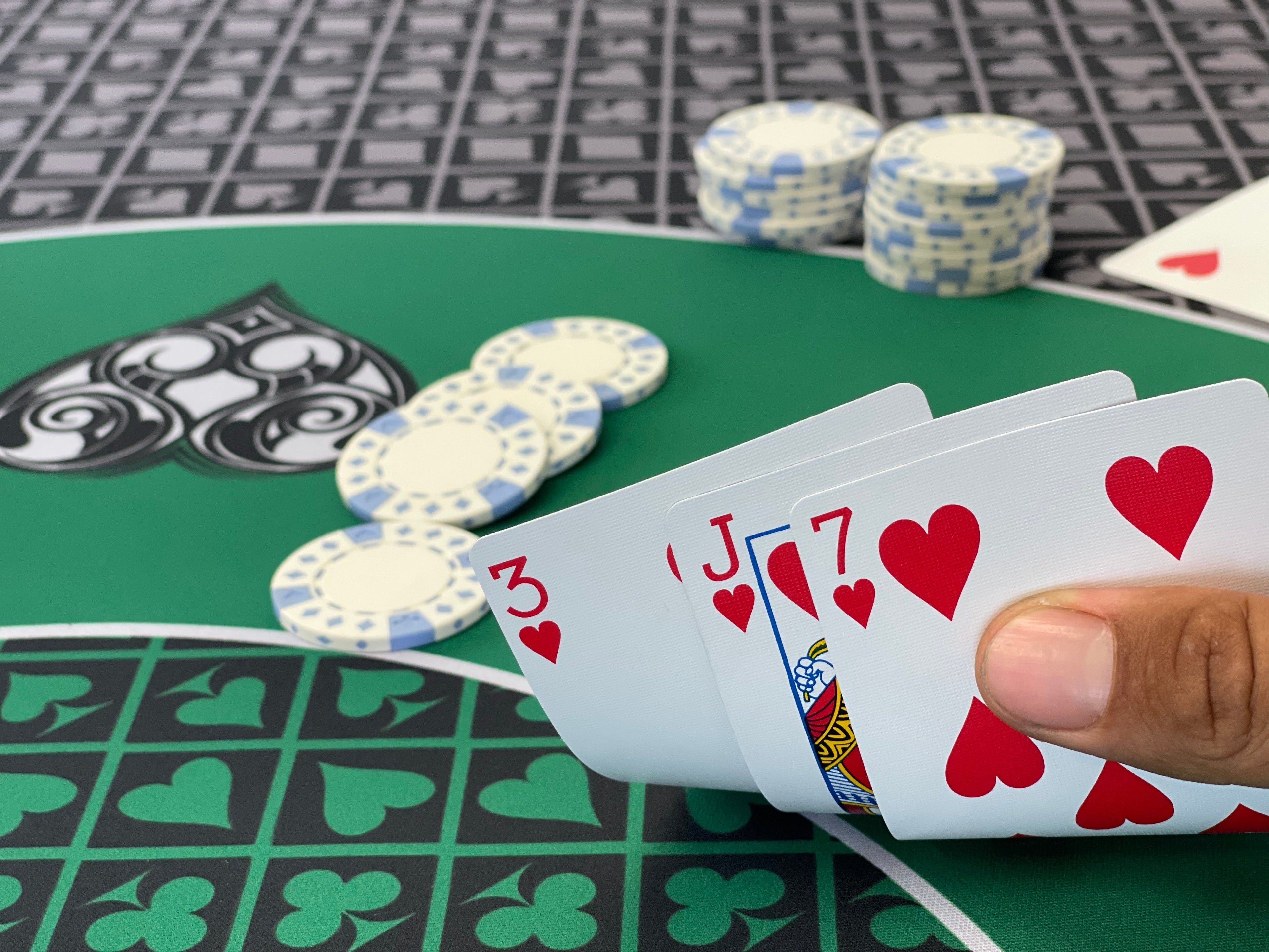 Poker Table Top Pad – for Texas Holdem Casino Style – 78” X 36” Rectangle – Portable Rolling Rubber Folding Mat – Professional 3 Layers-Includes Carry Bag, 72 Green